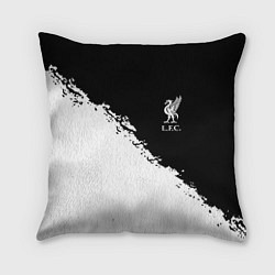 Подушка квадратная Liverpool fc белые краски, цвет: 3D-принт