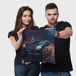 Подушка квадратная Mercedes benz auto, цвет: 3D-принт — фото 2