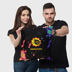 Подушка квадратная Serious Sam краски текстура, цвет: 3D-принт — фото 2