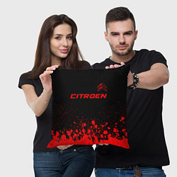 Подушка квадратная Citroen - red gradient посередине, цвет: 3D-принт — фото 2