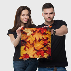 Подушка квадратная Осенние кленовые листья, цвет: 3D-принт — фото 2