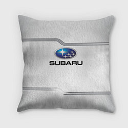 Подушка квадратная Subaru auto steel metal, цвет: 3D-принт