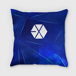 Подушка квадратная Exo blue poly, цвет: 3D-принт