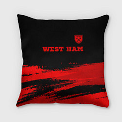Подушка квадратная West Ham - red gradient посередине, цвет: 3D-принт