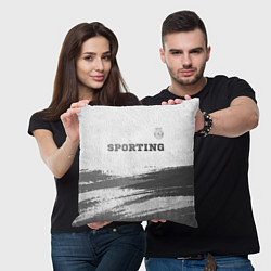 Подушка квадратная Sporting - white gradient посередине, цвет: 3D-принт — фото 2