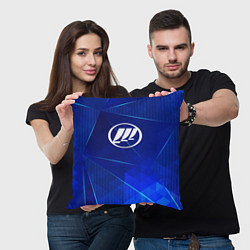 Подушка квадратная Lifan blue poly, цвет: 3D-принт — фото 2