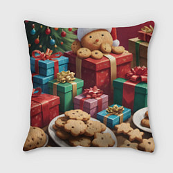 Подушка квадратная Рождественское печенье, цвет: 3D-принт