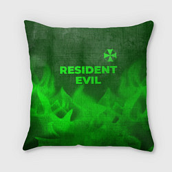 Подушка квадратная Resident Evil - green gradient посередине