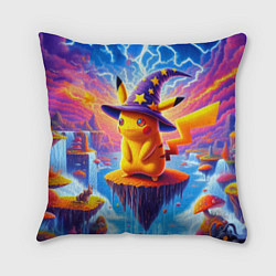 Подушка квадратная Pikachu in a stargazers hat