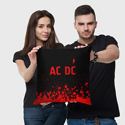 Подушка квадратная AC DC - red gradient посередине, цвет: 3D-принт — фото 2