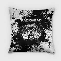 Подушка квадратная Radiohead рок пес, цвет: 3D-принт