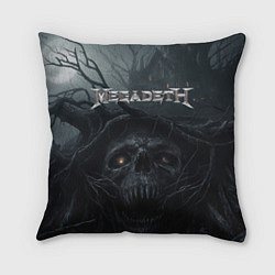 Подушка квадратная Megadeth череп под деревом, цвет: 3D-принт