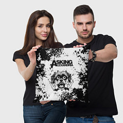 Подушка квадратная Asking Alexandria - рок пес, цвет: 3D-принт — фото 2