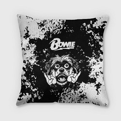 Подушка квадратная David Bowie рок пес, цвет: 3D-принт