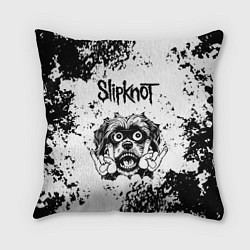 Подушка квадратная Slipknot - рок пес, цвет: 3D-принт