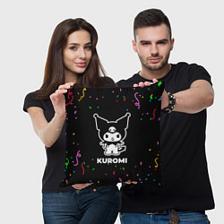 Подушка квадратная Kuromi конфети, цвет: 3D-принт — фото 2