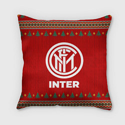 Подушка квадратная Inter new year, цвет: 3D-принт