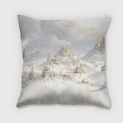 Подушка квадратная Снежный древний город, цвет: 3D-принт