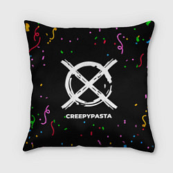 Подушка квадратная CreepyPasta конфети, цвет: 3D-принт