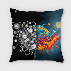 Подушка квадратная Креативный мозг, цвет: 3D-принт