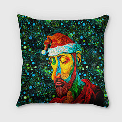 Подушка квадратная Ded Moroz: pop-art-brut-nouveau pointillism, цвет: 3D-принт