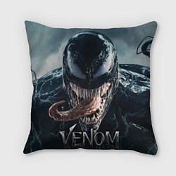 Подушка квадратная Venom head with tongue, цвет: 3D-принт