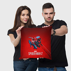 Подушка квадратная Два паука Marvel spider man 2, цвет: 3D-принт — фото 2