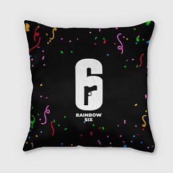 Подушка квадратная Rainbow Six конфети, цвет: 3D-принт