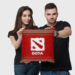 Подушка квадратная Dota new year, цвет: 3D-принт — фото 2