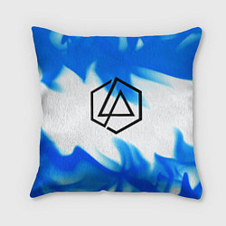 Подушка квадратная Linkin park blue flame, цвет: 3D-принт