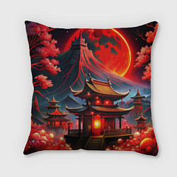 Подушка квадратная Japan red nature