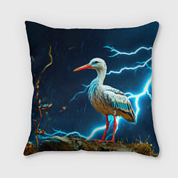 Подушка квадратная Аист и гроза, цвет: 3D-принт