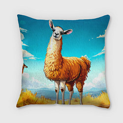 Подушка квадратная Лама в прериях