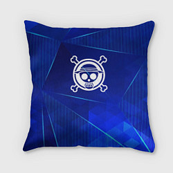 Подушка квадратная One Piece blue poly, цвет: 3D-принт