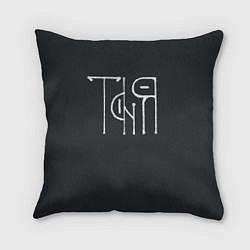 Подушка квадратная Таня вязью - белая надпись, цвет: 3D-принт