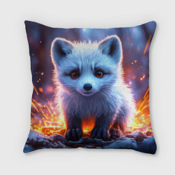 Подушка квадратная Песец в искрах, цвет: 3D-принт