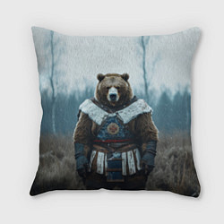 Подушка квадратная Воин русский медведь, цвет: 3D-принт
