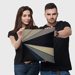 Подушка квадратная Фрактальные линии - темный, цвет: 3D-принт — фото 2