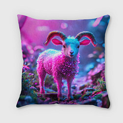Подушка квадратная Козлик в розовом, цвет: 3D-принт