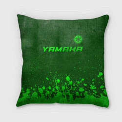 Подушка квадратная Yamaha - green gradient посередине, цвет: 3D-принт