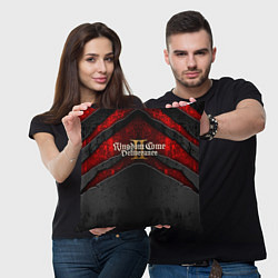 Подушка квадратная Kingdom Come Deliverance 2 лого на текстуре, цвет: 3D-принт — фото 2