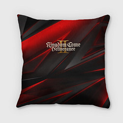 Подушка квадратная Kingdom Come Deliverance 2 red black, цвет: 3D-принт