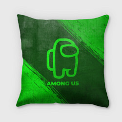 Подушка квадратная Among Us - green gradient, цвет: 3D-принт
