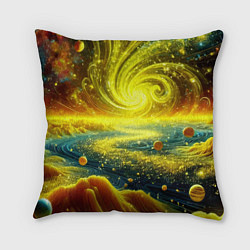 Подушка квадратная Neon galaxy - ai art fantasy, цвет: 3D-принт