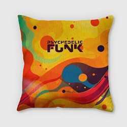 Подушка квадратная Psychedelic funk, цвет: 3D-принт