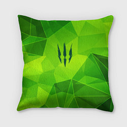 Подушка квадратная The Witcher green poly, цвет: 3D-принт