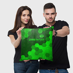 Подушка квадратная Daewoo - green gradient посередине, цвет: 3D-принт — фото 2