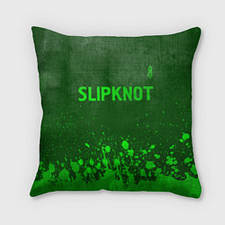 Подушка квадратная Slipknot - green gradient посередине, цвет: 3D-принт
