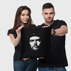Подушка квадратная Че Гевара тёмный фон, цвет: 3D-принт — фото 2