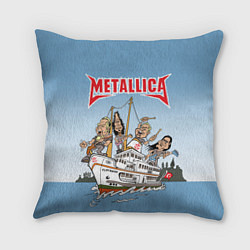 Подушка квадратная Metallica - on the ship, цвет: 3D-принт